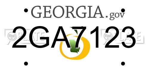 2GA7123 Georgia License Plate