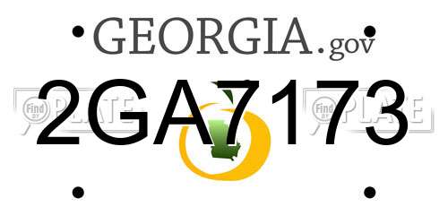 2GA7173 Georgia License Plate