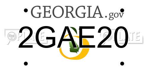 2GAE20 Georgia License Plate