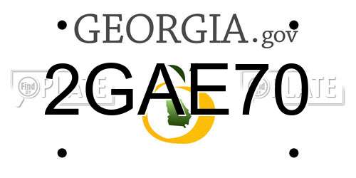 2GAE70 Georgia License Plate