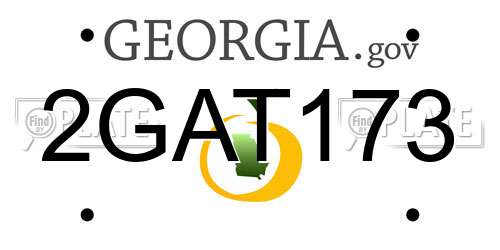 2GAT173 Georgia License Plate