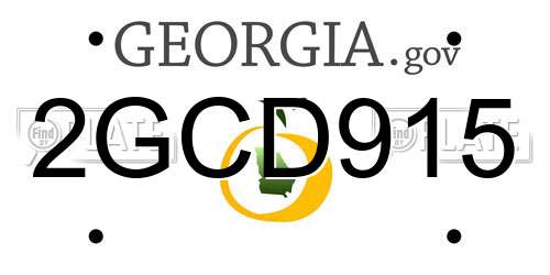 2GCD915 Georgia License Plate