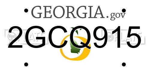 2GCQ915 Georgia License Plate