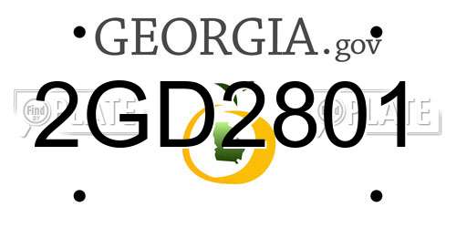 2GD2801 Georgia License Plate