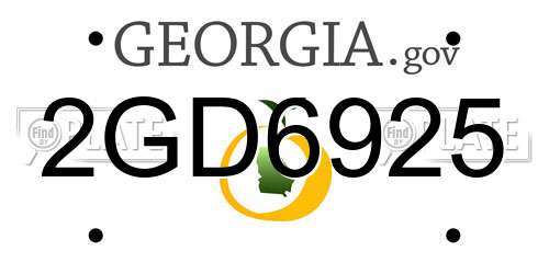 2GD6925 Georgia License Plate