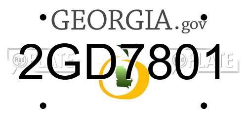 2GD7801 Georgia License Plate