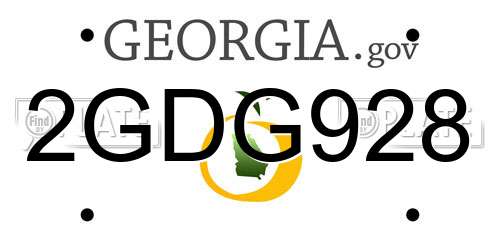 2GDG928 Georgia License Plate