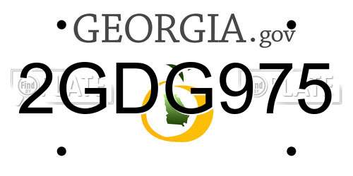 2GDG975 Georgia License Plate