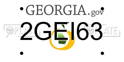 2GEI63 Georgia License Plate
