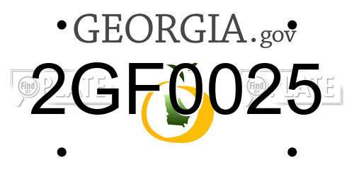 2GF0025 Georgia License Plate
