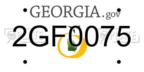 2GF0075 Georgia License Plate