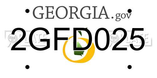 2GFD025 Georgia License Plate