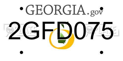 2GFD075 Georgia License Plate