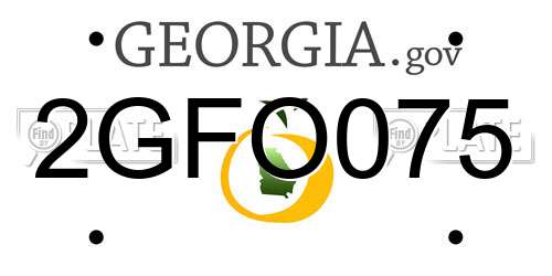 2GFO075 Georgia License Plate