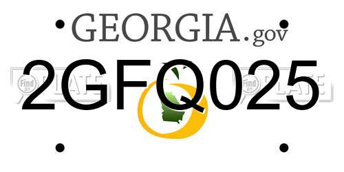2GFQ025 Georgia License Plate