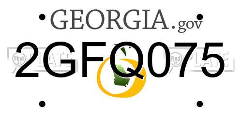 2GFQ075 Georgia License Plate