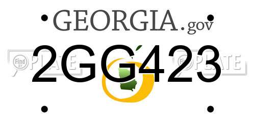 2GG423 Georgia License Plate
