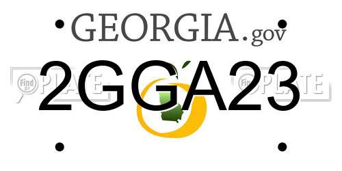 2GGA23 Georgia License Plate