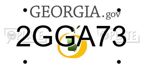 2GGA73 Georgia License Plate