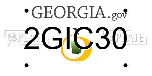 2GIC30 Georgia License Plate