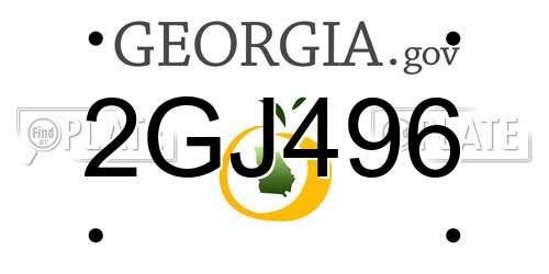 2GJ496 Georgia License Plate