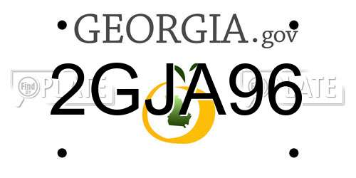 2GJA96 Georgia License Plate
