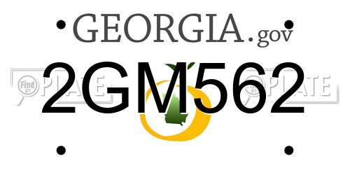 2GM562 Georgia License Plate