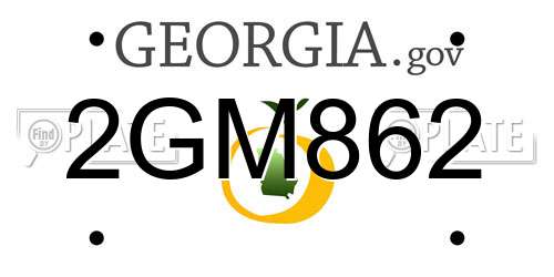 2GM862 Georgia License Plate