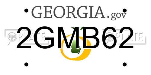 2GMB62 Georgia License Plate
