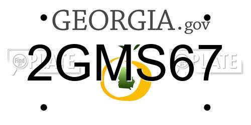 2GMS67 Georgia License Plate