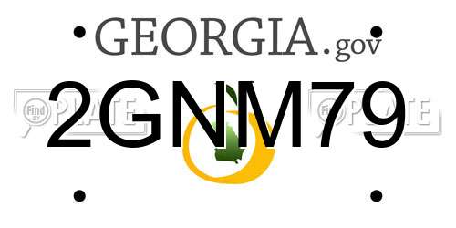 2GNM79 Georgia License Plate