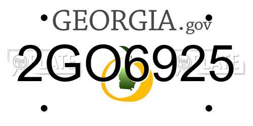 2GO6925 Georgia License Plate