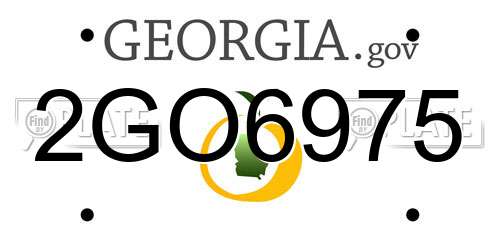2GO6975 Georgia License Plate