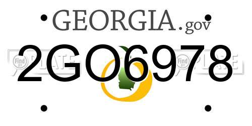 2GO6978 Georgia License Plate