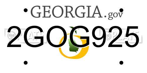 2GOG925 Georgia License Plate