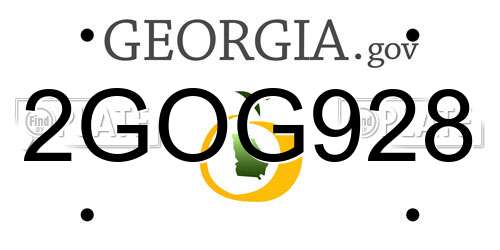 2GOG928 Georgia License Plate