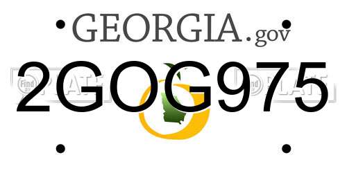 2GOG975 Georgia License Plate