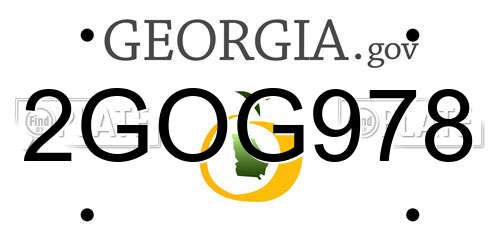 2GOG978 Georgia License Plate