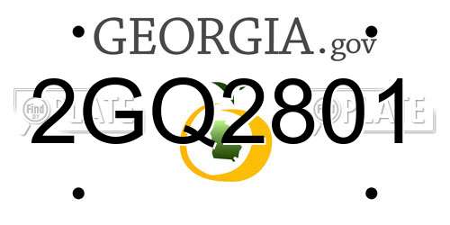 2GQ2801 Georgia License Plate