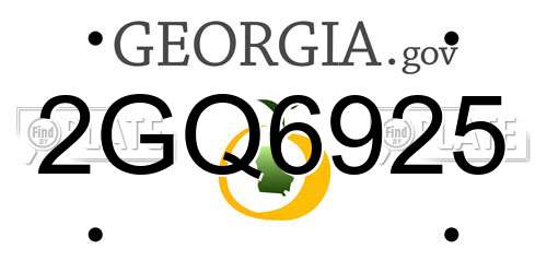 2GQ6925 Georgia License Plate