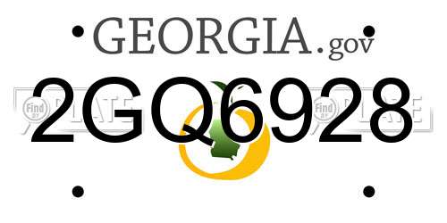 2GQ6928 Georgia License Plate