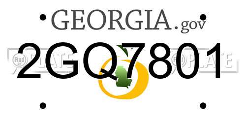 2GQ7801 Georgia License Plate