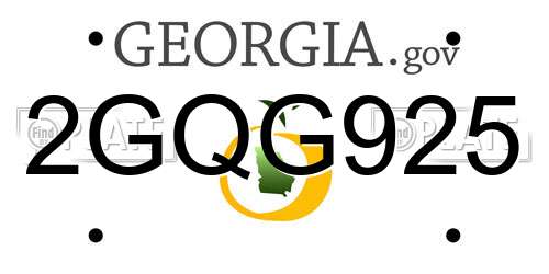 2GQG925 Georgia License Plate