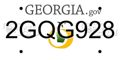 2GQG928 Georgia License Plate