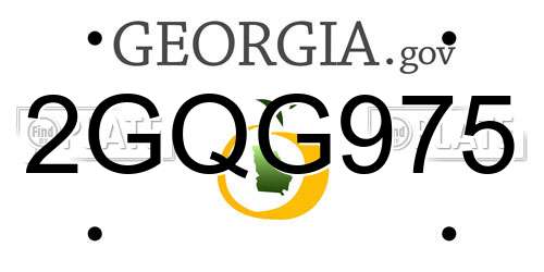 2GQG975 Georgia License Plate