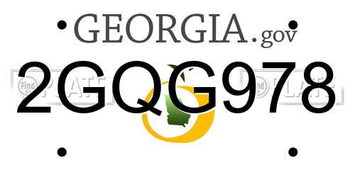 2GQG978 Georgia License Plate