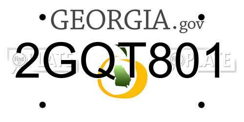 2GQT801 Georgia License Plate