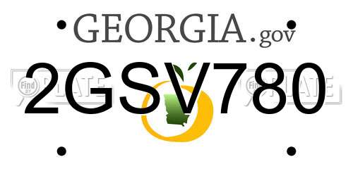 2GSV780 Georgia License Plate