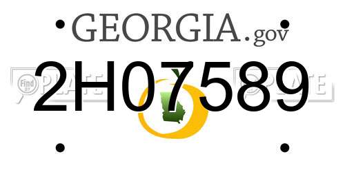 2H07589 Georgia License Plate