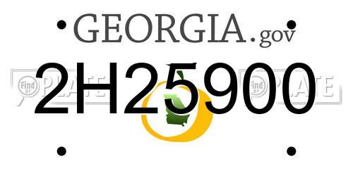 2H25900 Georgia License Plate